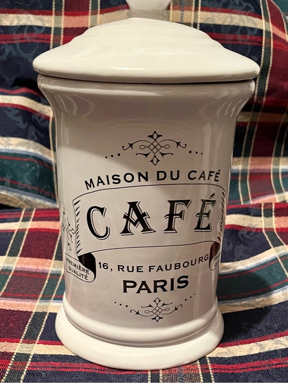 French Ceramic Coffee Canister - White